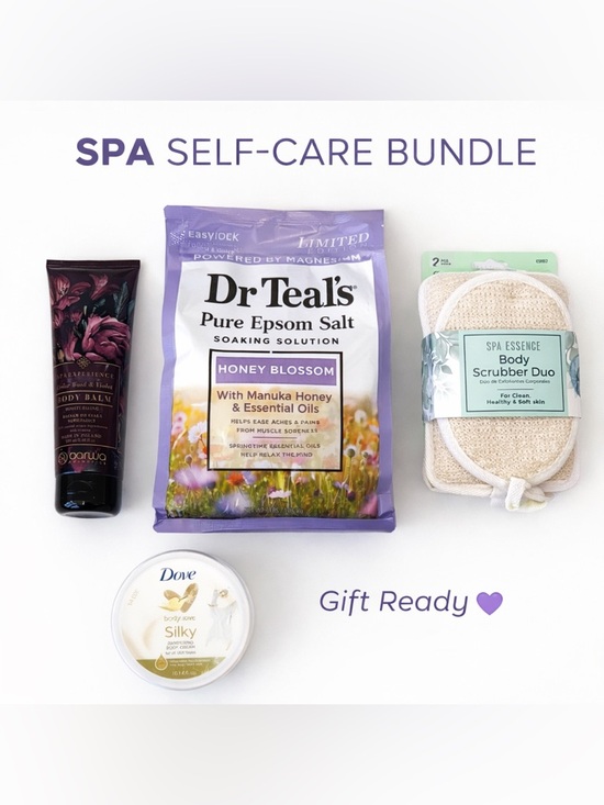Other - Spa Self Care Bundle 💜 Dr Teal’s, Dove, Body Balm & Scrubber Set | Gift Ready